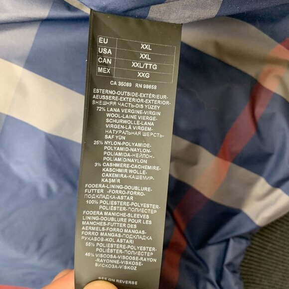 Paul & Shark Mens Winter Jacket 2XL Navy Blue Full Zip Wool and Cashmere Blouson - Picture 12 of 16